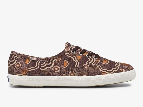 Keds Champion Feat. Organic Canvas Ripple Naisten Nauhakengät Viininpunainen Monivärinen | FI-69445