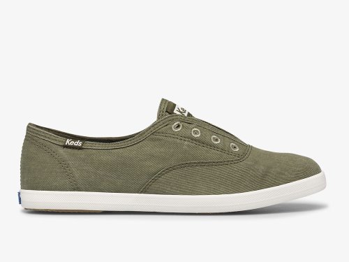 Keds Chillax Washable Feat. Organic Puuvilla Naisten SlipOnTennarit Oliivinvihreä | FI-62610