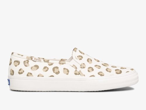 Keds Double Decker Leopard Naisten SlipOnTennarit Valkoinen | FI-83244