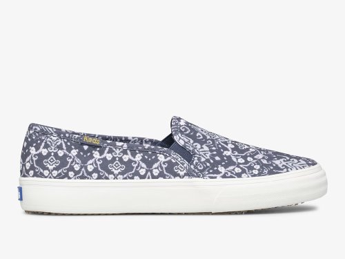 Keds Double Decker Mosaic Canvas Naisten SlipOnTennarit Sininen | FI-12447