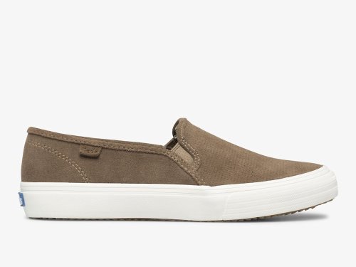 Keds Double Decker Perf Mokka Naisten SlipOnTennarit Khaki | FI-92644