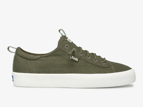 Keds Kickback Washable Feat. Organic Puuvilla Naisten SlipOnTennarit Oliivinvihreä | FI-06561