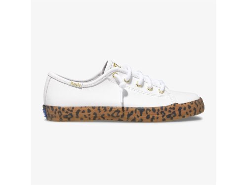 Keds Kickstart Leopard Foxing Sneaker Tytön Tennarit Valkoinen | FI-90637