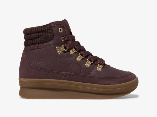 Keds Midland Boot Luxe Nahkaiset w/ Thinsulate™ Naisten Nahkakengät Viininpunainen | FI-87336