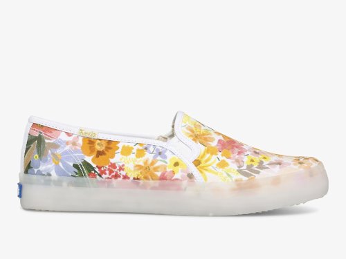 Keds Rifle Paper Co. Double Decker Marguerite Naisten SlipOnTennarit Pinkki | FI-18770