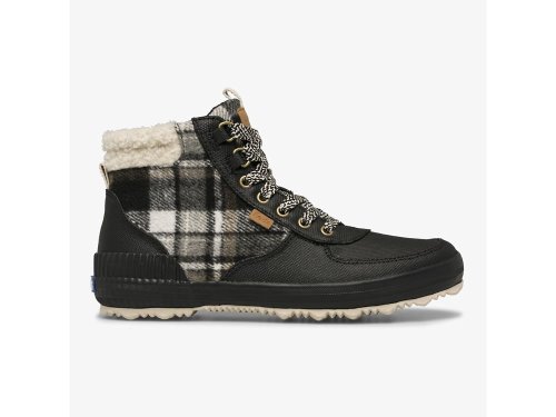 Keds Scout Boot III Vesi Resistant Twill Plaid w/ Thinsulate™ Naisten Nauhakengät Mustat | FI-23787