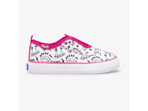 Keds Topkick Washable Slip On Jr Tytön SlipOnTennarit Valkoinen Pinkki | FI-85549