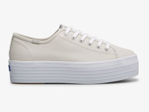 Keds Triple Up Canvas Naisten Tenniskengät Harmaat Hopea | FI-11074