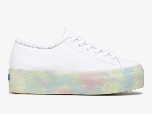 Keds Triple Up Tie Dye Foxing Naisten Alustan Kengät Valkoinen Monivärinen | FI-73207