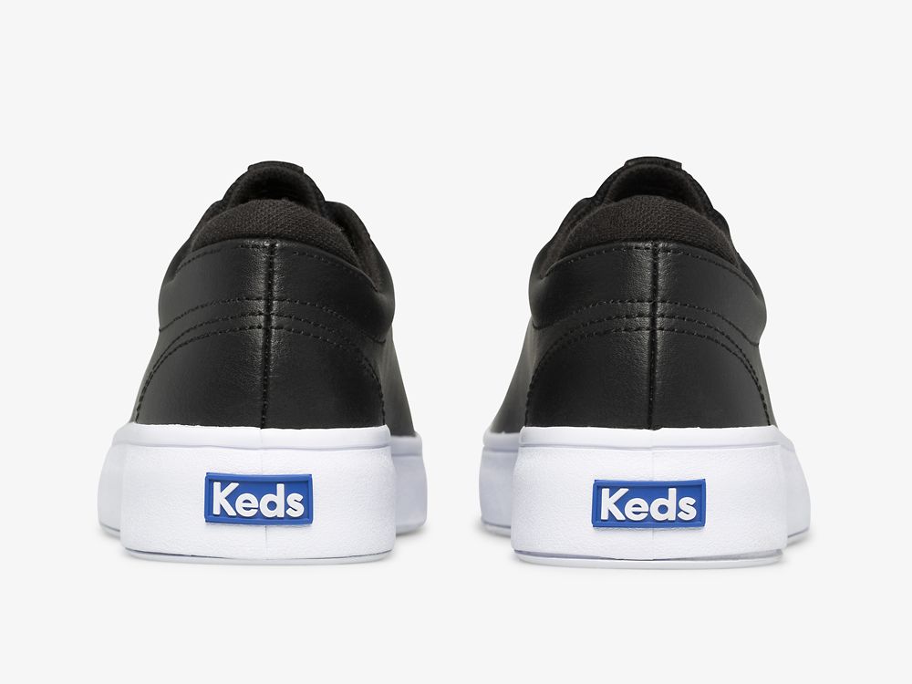 Keds Alley Nahkaiset Naisten Nauhakengät Mustat | FI-26916