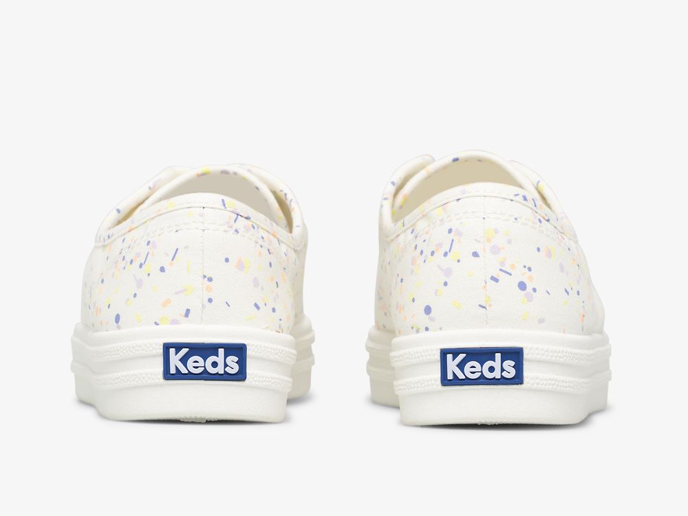 Keds Breezie Confetti Canvas Naisten Nauhakengät Valkoinen Monivärinen | FI-84135