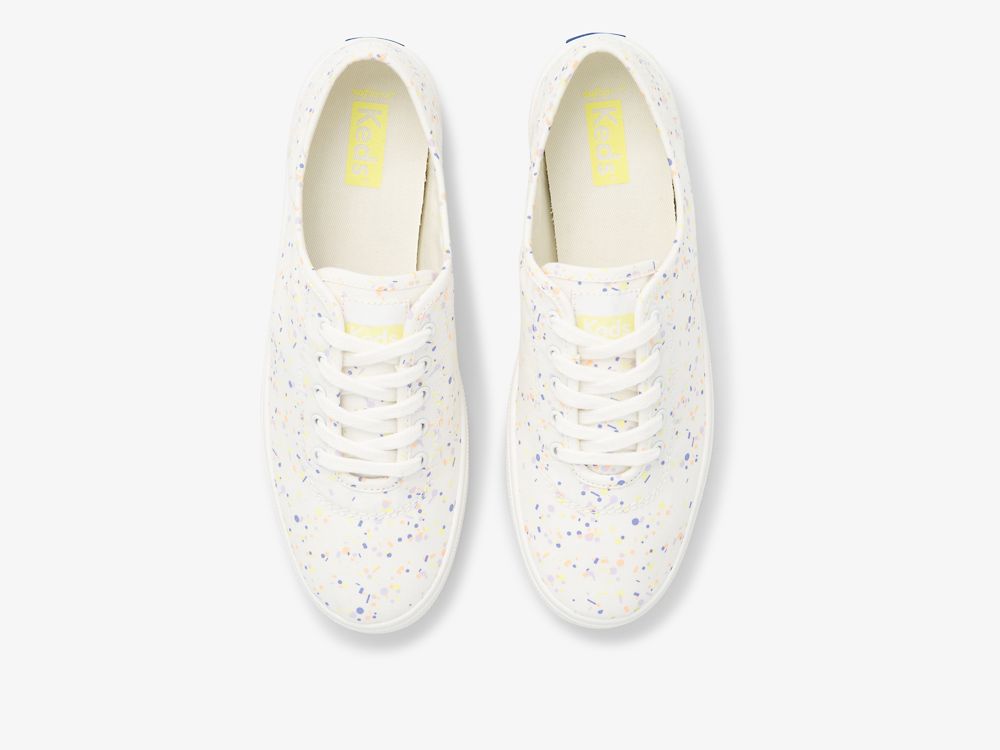 Keds Breezie Confetti Canvas Naisten Nauhakengät Valkoinen Monivärinen | FI-84135