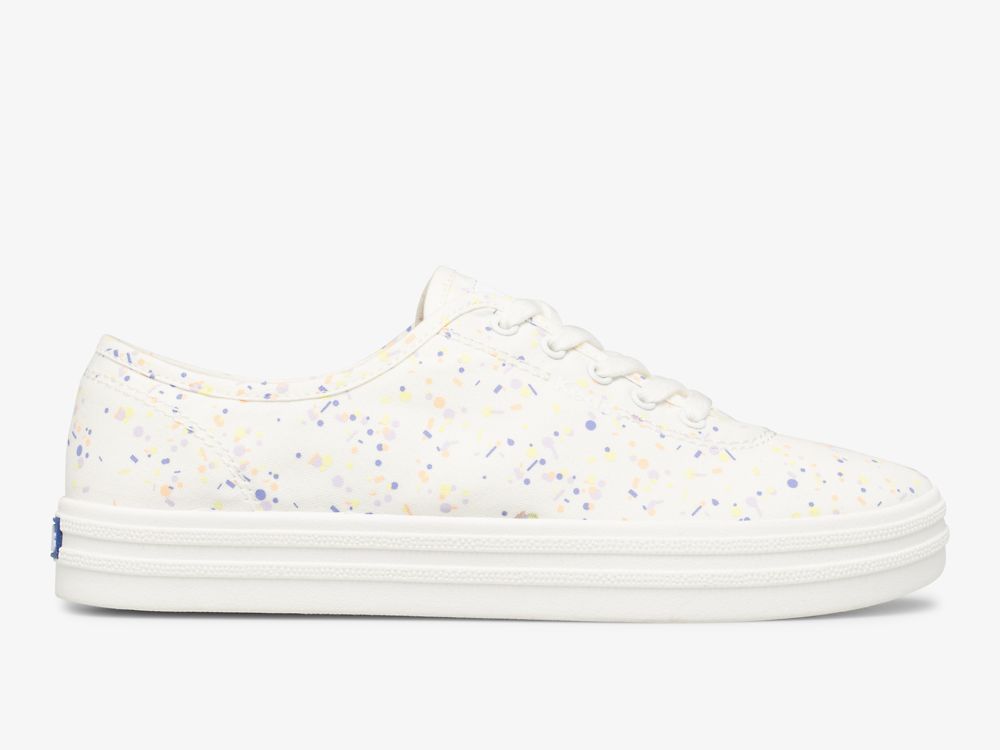 Keds Breezie Confetti Canvas Naisten Nauhakengät Valkoinen Monivärinen | FI-84135