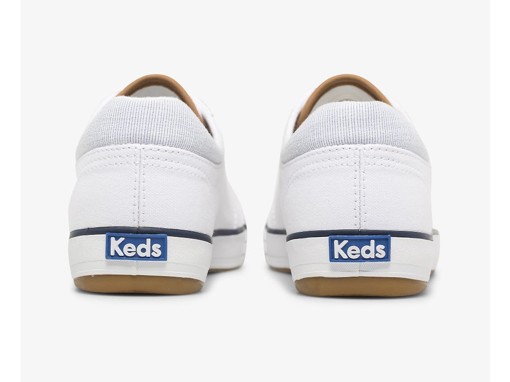 Keds Center II Canvas Stripe Naisten Nauhakengät Valkoinen | FI-25690