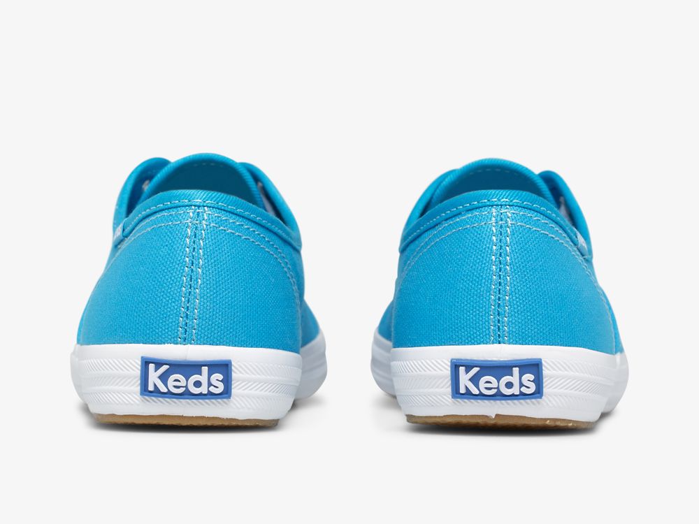 Keds Champion Canvas Neon Washable Naisten Nauhakengät Sininen | FI-87067