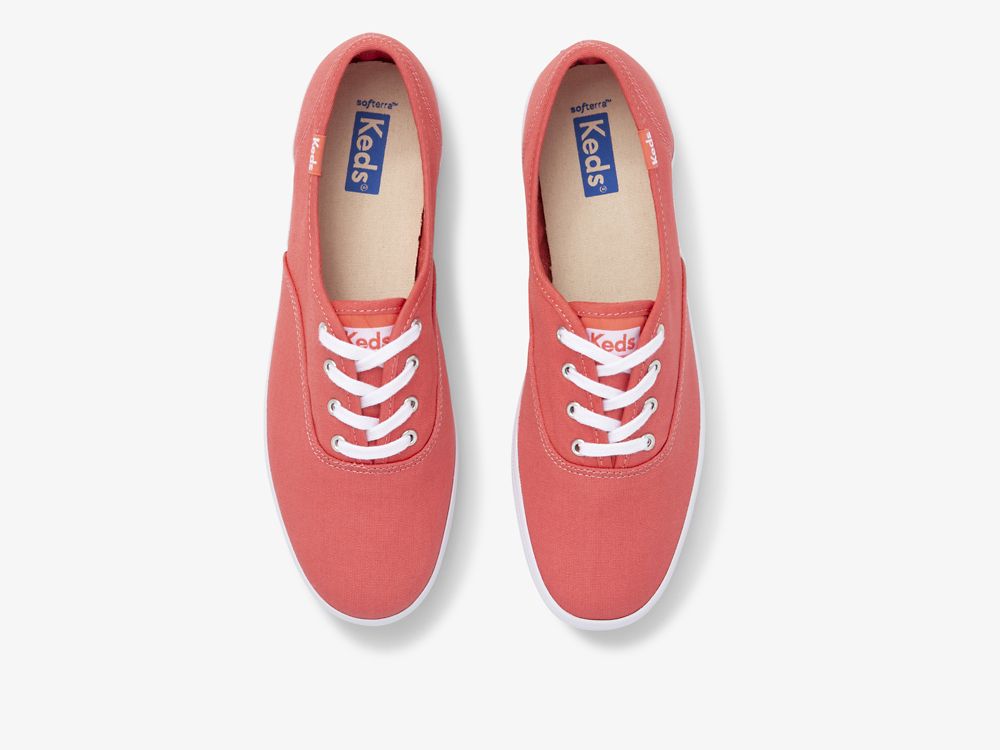 Keds Champion Feat. Organic Puuvilla Naisten Nauhakengät Pinkki | FI-66313