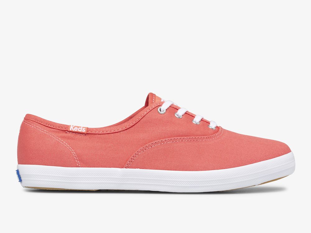 Keds Champion Feat. Organic Puuvilla Naisten Nauhakengät Pinkki | FI-66313