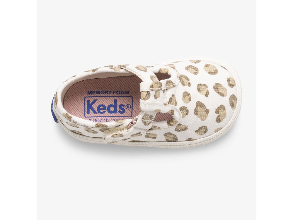 Keds Champion Leopard Varvas Cap T-Strap Tytön SlipOnTennarit Leopardi | FI-71567