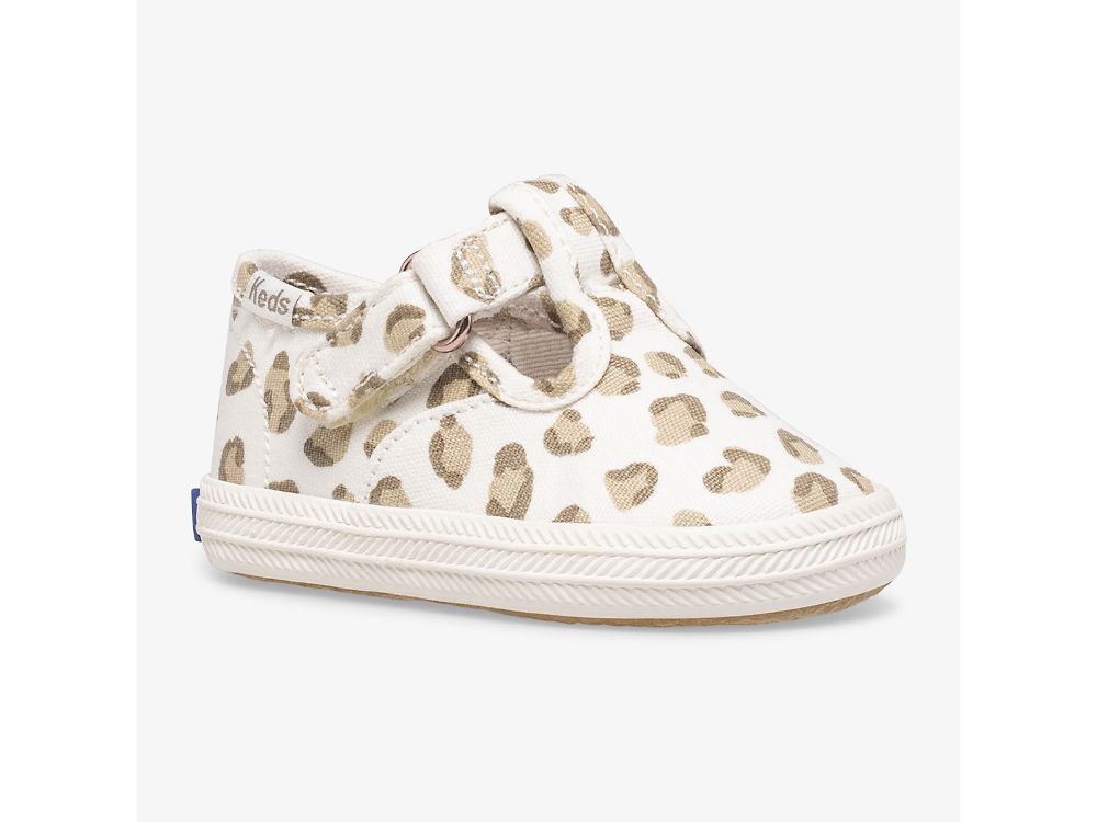 Keds Champion Leopard Varvas Cap T-Strap Tytön SlipOnTennarit Leopardi | FI-71567