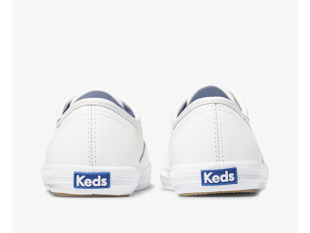 Keds Champion Originals Nahkaiset Naisten Nauhakengät Valkoinen | FI-96214