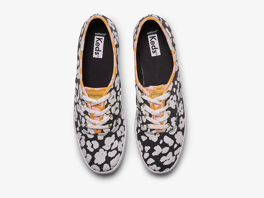 Keds Champion Spot Print Naisten Nauhakengät Mustat Valkoinen | FI-60333