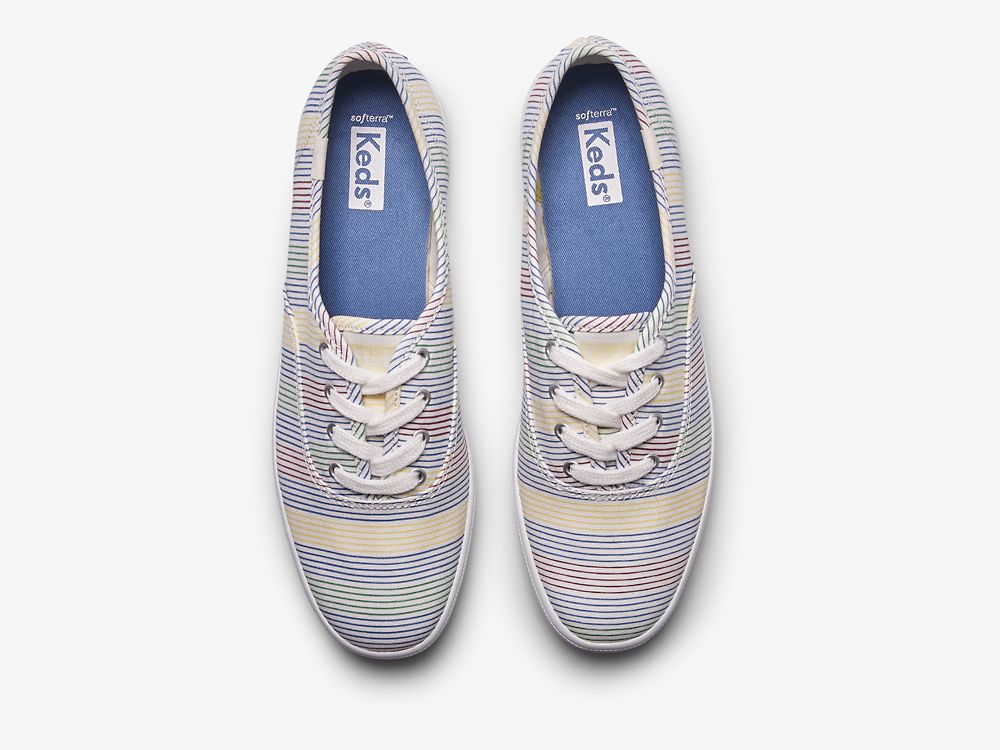 Keds Champion Surf Stripe Naisten Nauhakengät Valkoinen Monivärinen | FI-79315