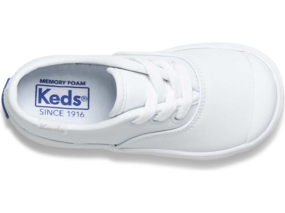 Keds Champion Varvas Cap Nahkaiset Sneaker Tytön Nahkakengät Valkoinen | FI-29109