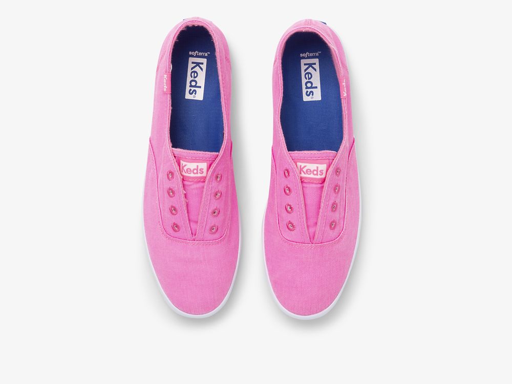 Keds Chillax Neon Twill Washable Naisten SlipOnTennarit Pinkki | FI-60308