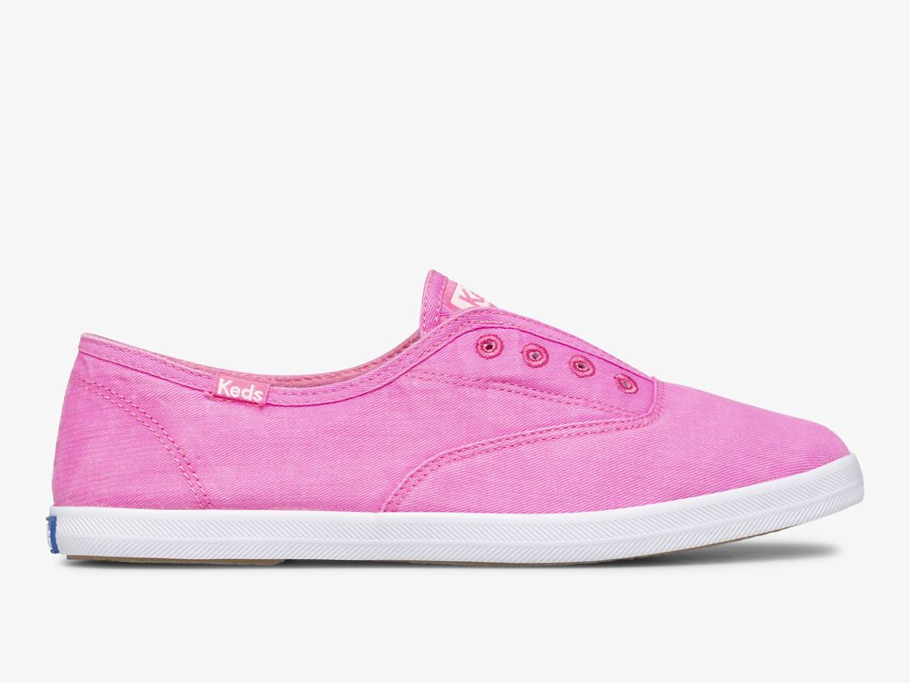 Keds Chillax Neon Twill Washable Naisten SlipOnTennarit Pinkki | FI-60308