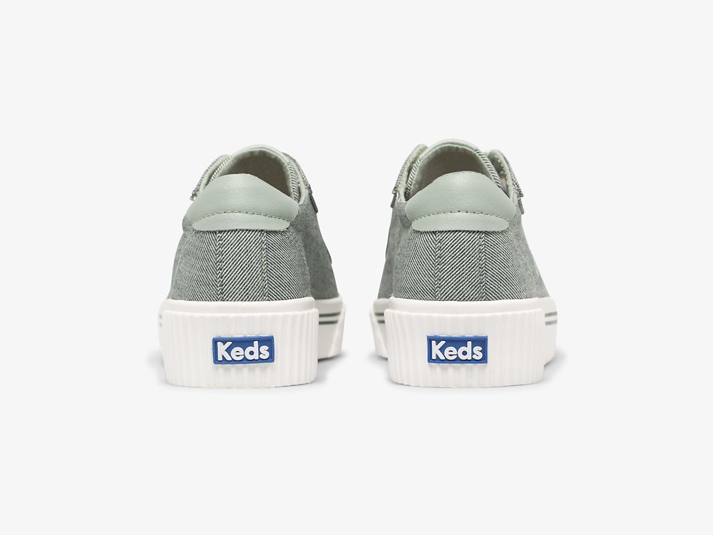 Keds Crew Kick Alto Soft Twill Naisten Nauhakengät Oliivinvihreä | FI-66238