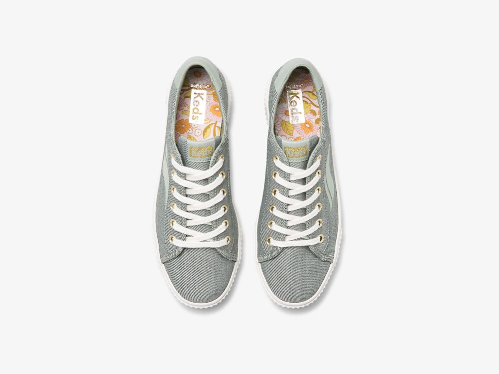 Keds Crew Kick Alto Soft Twill Naisten Nauhakengät Oliivinvihreä | FI-66238