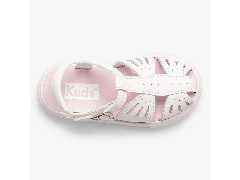 Keds Daphne Butterfly Nahkaiset Tytön Sandaalit Valkoinen | FI-29764