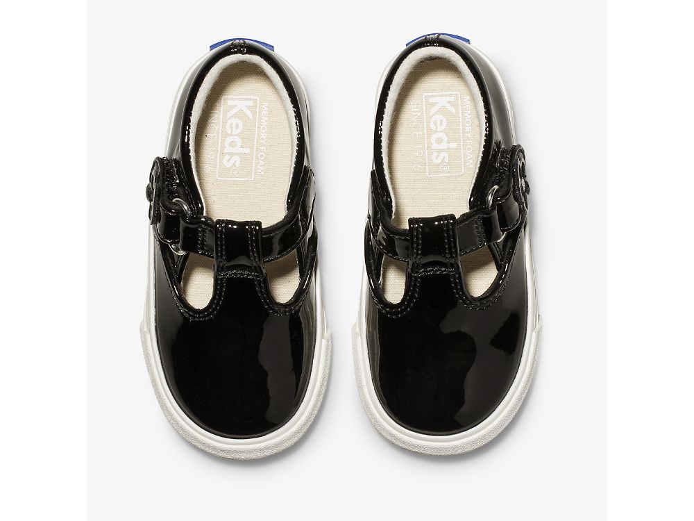 Keds Daphne Kiiltonahka Sneaker Tytön SlipOnTennarit Mustat | FI-09133