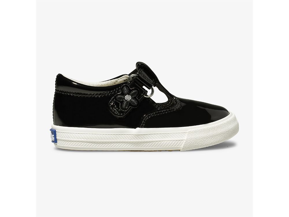 Keds Daphne Kiiltonahka Sneaker Tytön SlipOnTennarit Mustat | FI-50756