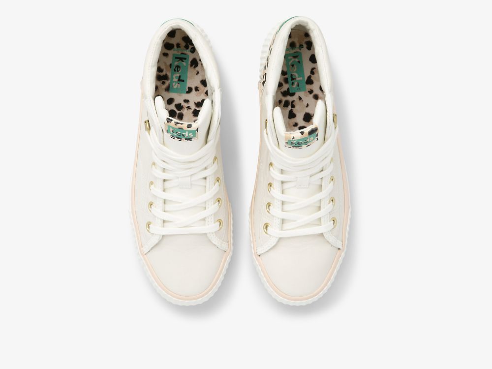 Keds Demi TRX Mid Nahkaiset Naisten Nahkakengät Kerma Leopardi | FI-41900