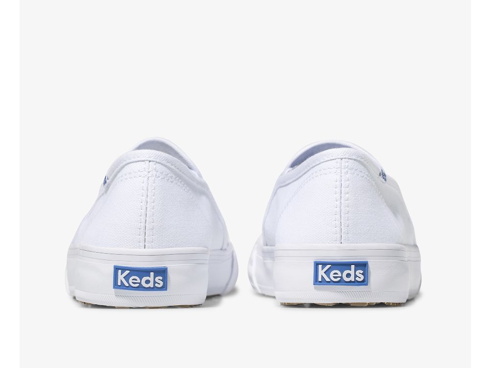 Keds Double Decker Canvas Naisten SlipOnTennarit Valkoinen | FI-12525