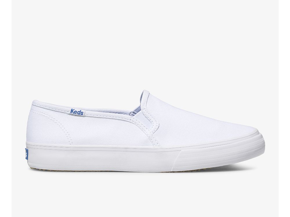 Keds Double Decker Canvas Naisten SlipOnTennarit Valkoinen | FI-12525