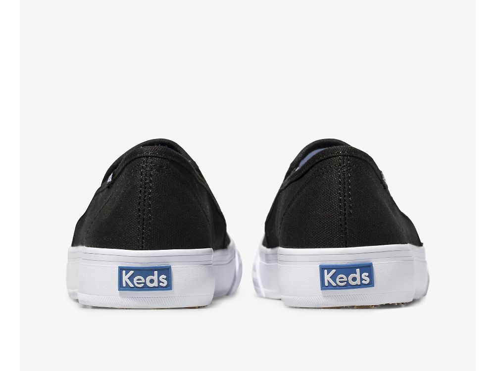 Keds Double Decker Canvas Naisten SlipOnTennarit Mustat | FI-61403