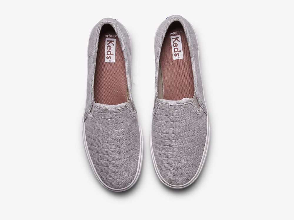 Keds Double Decker Jersey Naisten SlipOnTennarit Harmaat | FI-39902