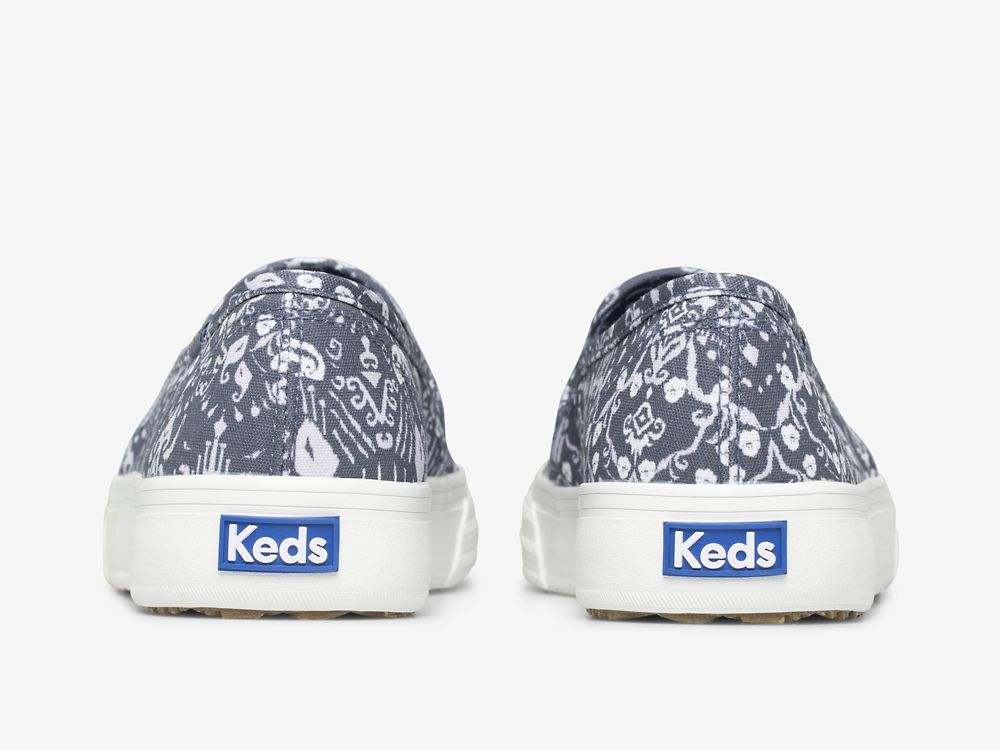 Keds Double Decker Mosaic Canvas Naisten SlipOnTennarit Sininen | FI-12447