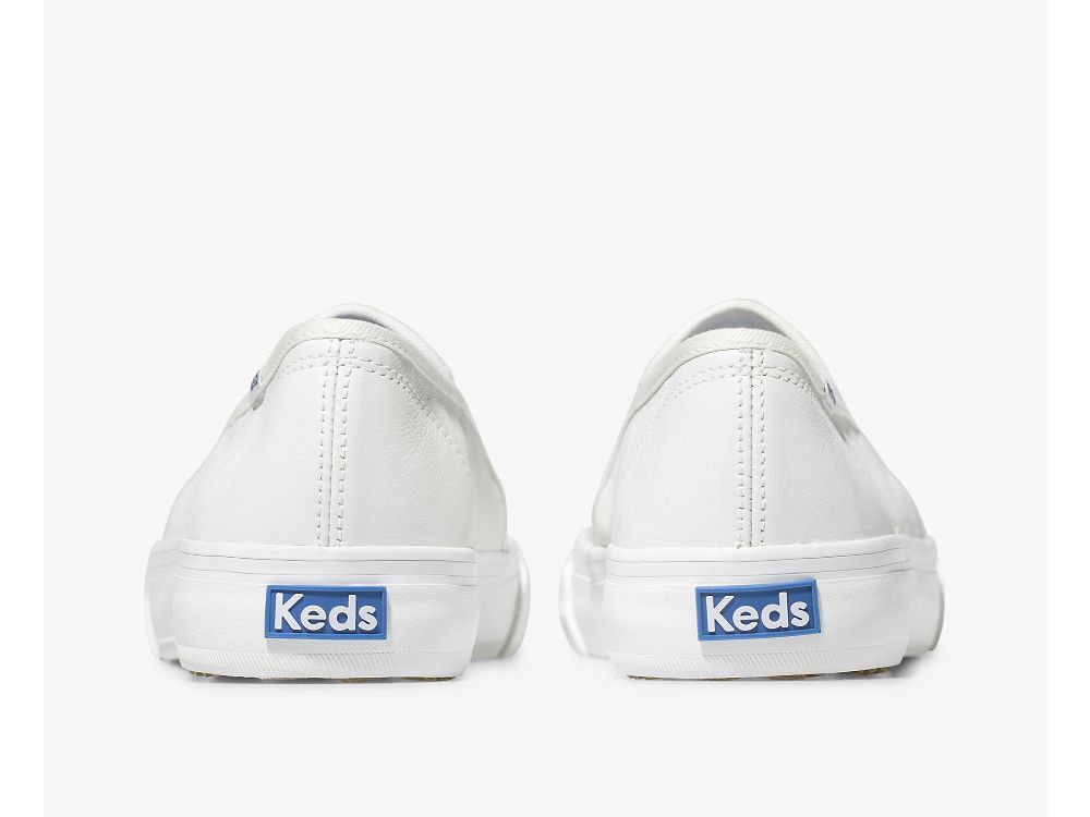 Keds Double Decker Nahkaiset Naisten Nahkakengät Valkoinen | FI-36228