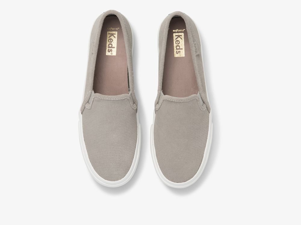 Keds Double Decker Perf Mokka Naisten SlipOnTennarit Harmaat | FI-96756