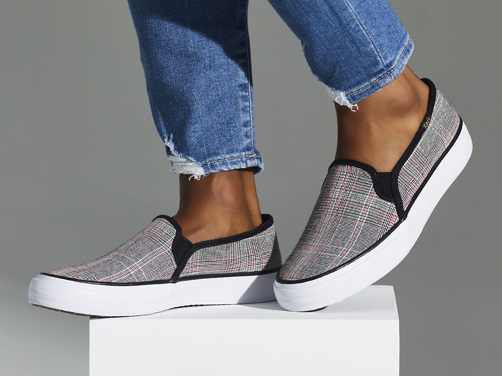 Keds Double Decker Plaid Naisten SlipOnTennarit Mustat Monivärinen | FI-53673