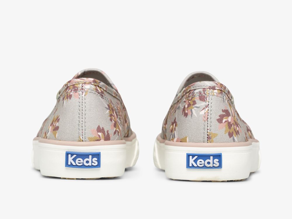 Keds Double Decker Spring Floral Naisten SlipOnTennarit Harmaat | FI-01504