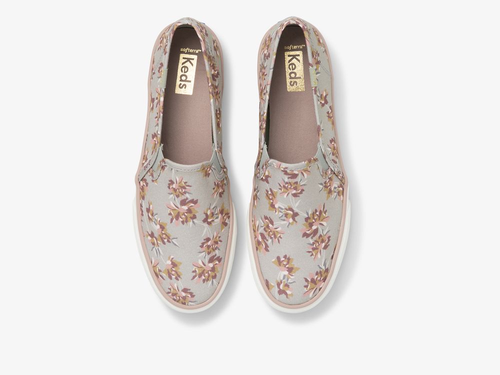 Keds Double Decker Spring Floral Naisten SlipOnTennarit Harmaat | FI-01504