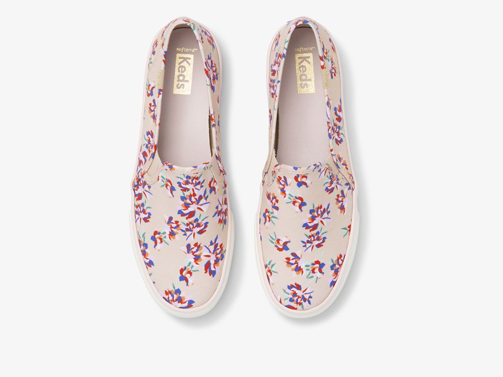 Keds Double Decker Spring Floral Naisten SlipOnTennarit Ruskea | FI-95935