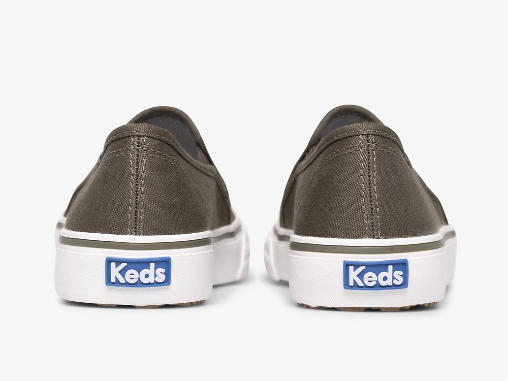 Keds Double Decker Tencel™ Naisten SlipOnTennarit Oliivinvihreä | FI-90417