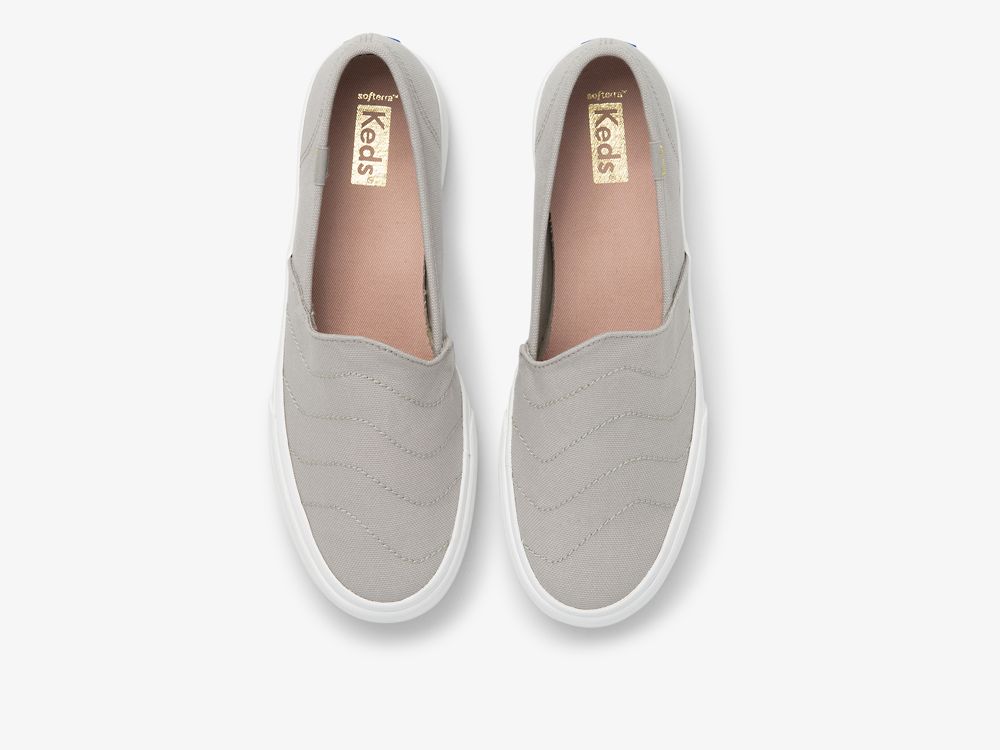 Keds Double Decker Wave Canvas Naisten SlipOnTennarit Harmaat | FI-23515