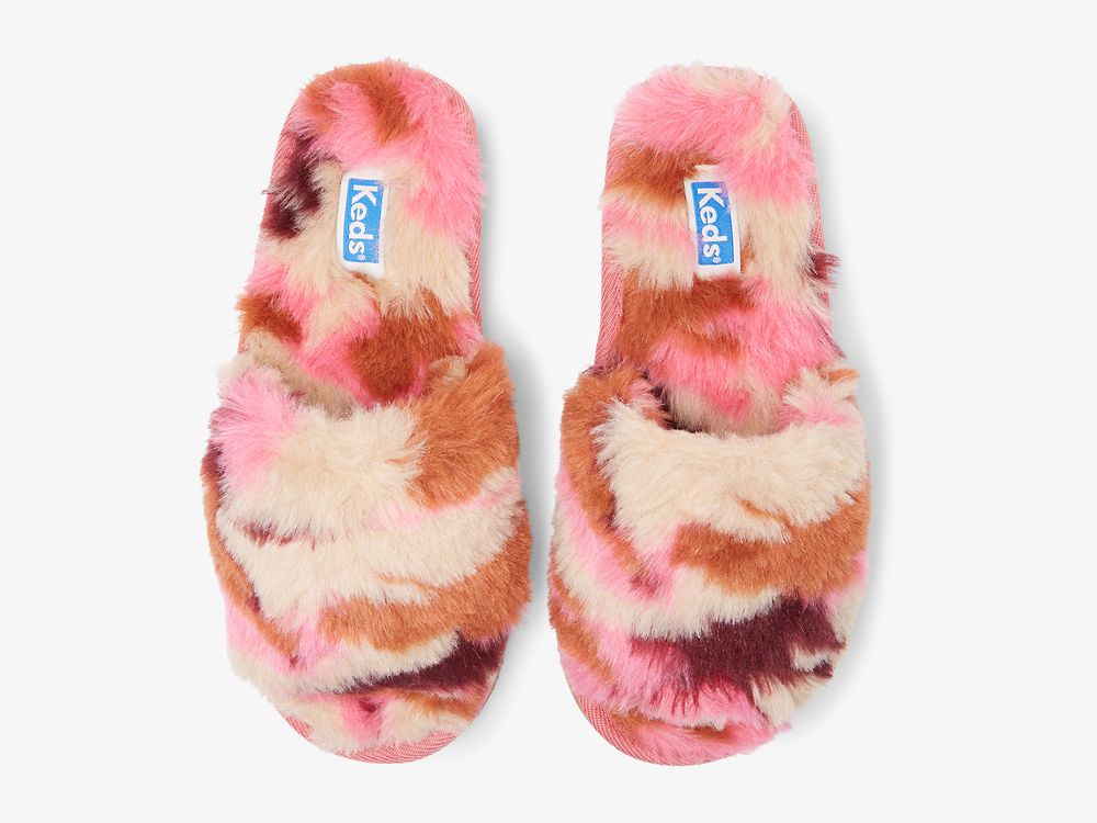 Keds Fuzzy Rantasandaalit Tossut Naisten Tossut Pinkki Camo | FI-02556