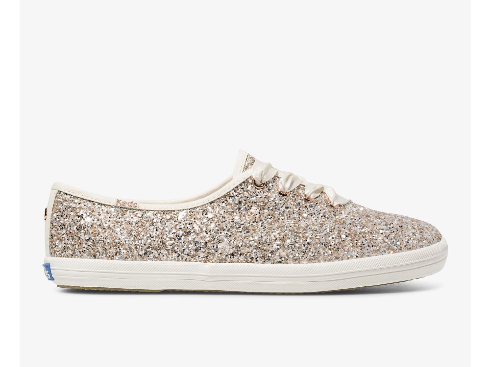 Keds Kate Spade New York Champion Glitter Naisten Nauhakengät Pinkki Kultaiset Monivärinen | FI-29208